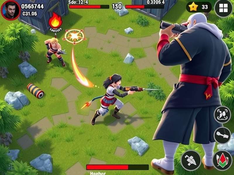 ScarFall The Royale Combat gameplay screenshot showing intense battle royale action