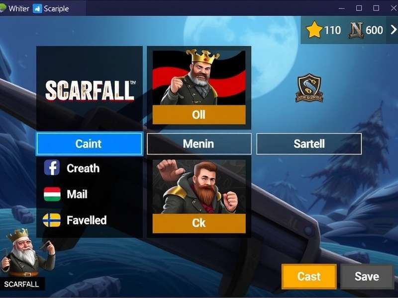 ScarFall The Royale Combat Mod Menu in-game interface showing enhanced features