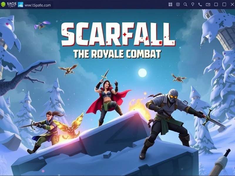 Scarfall The Royale Combat Mod Apk Offline gameplay screenshot showing intense combat