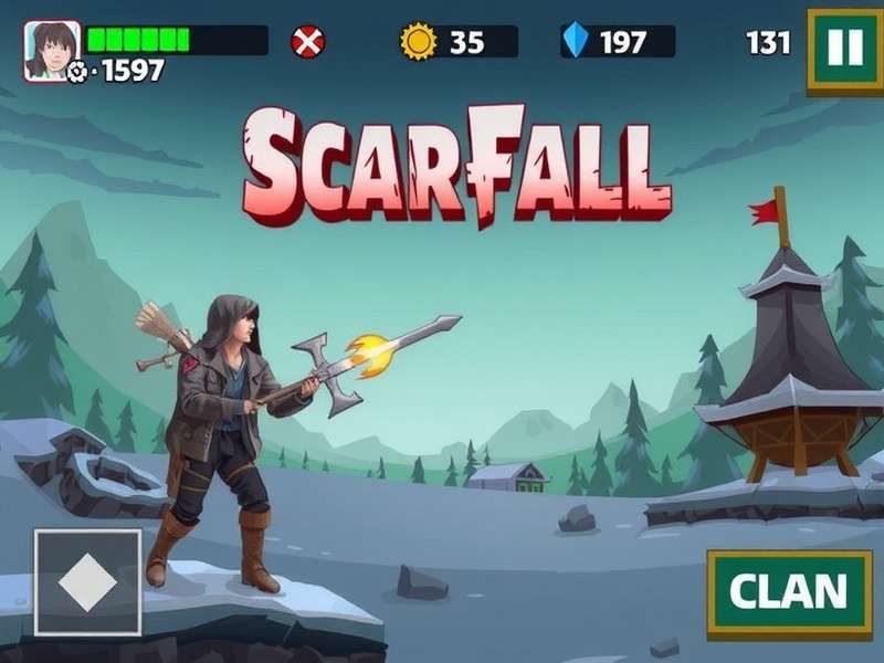 ScarFall The Royale Combat intense gameplay screenshot showing character in action