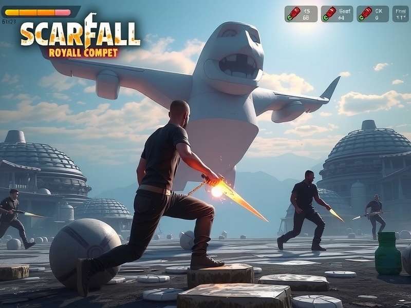 Scarfall The Royale Combat 2022 Android gameplay screenshot showing intense battle