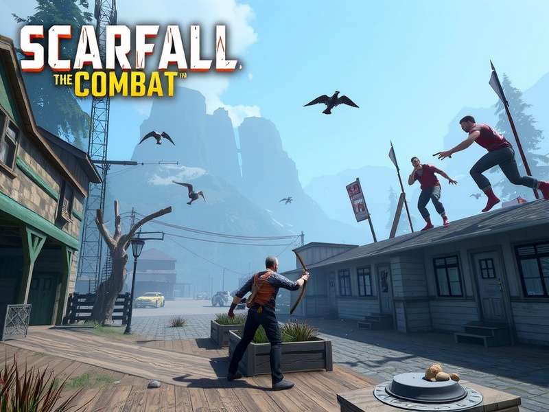 Scarfall The Royale Combat Offline gameplay screenshot showing intense battle in Indian desert map