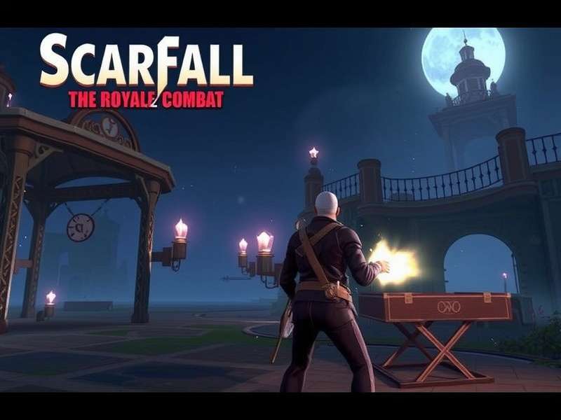 Scarfall The Royale Combat game size breakdown banner showing APK, OBB, RAM and storage details for Indian gamers