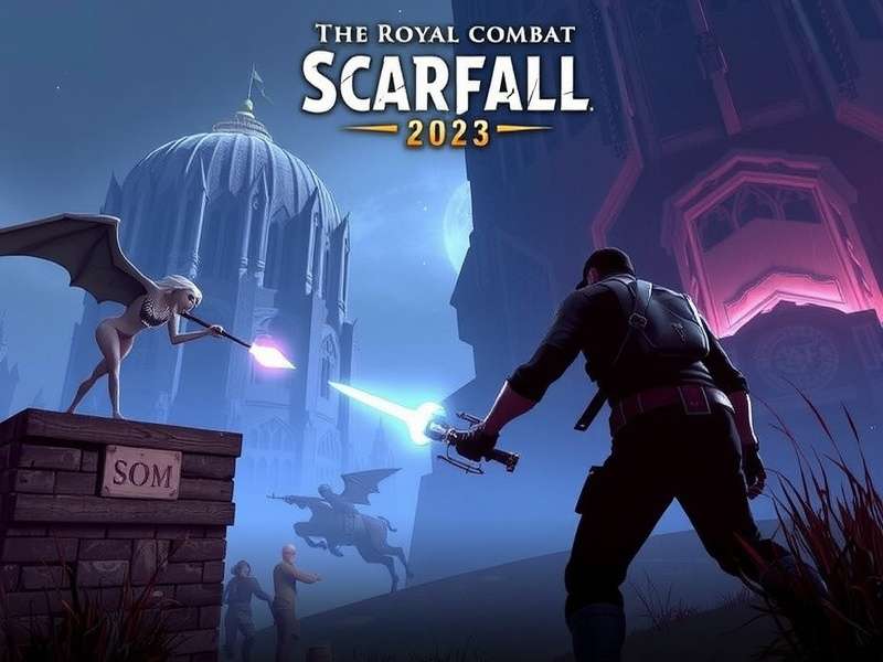 Scarfall The Royale Combat 2023 gameplay screenshot showing intense close-quarters combat in an urban environment