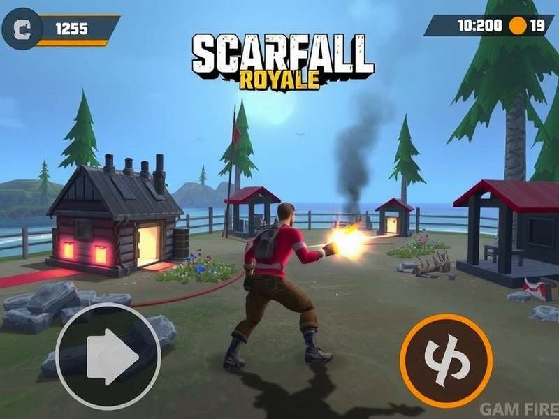ScarFall The Royale Combat Android Gameplay Screenshot showing intense battle