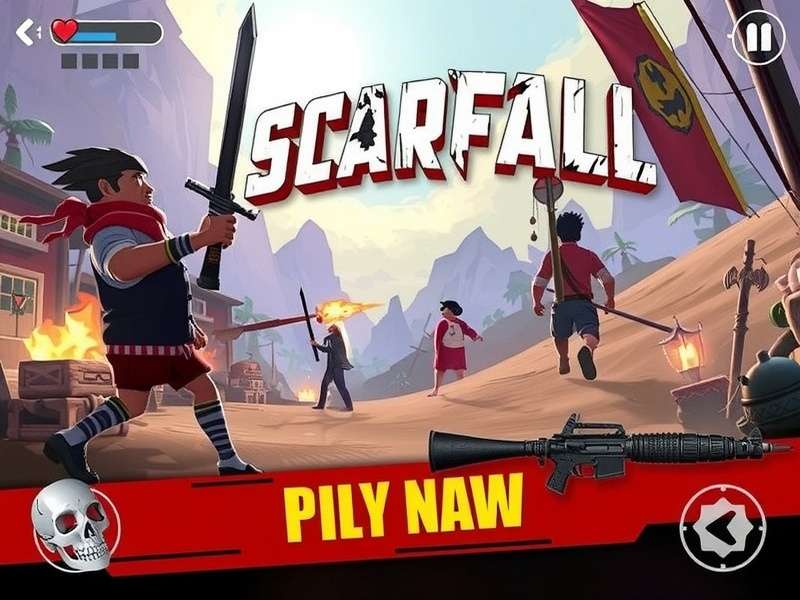 Scarfall The Royale Combat intense battle gameplay scene showing Indian themed map