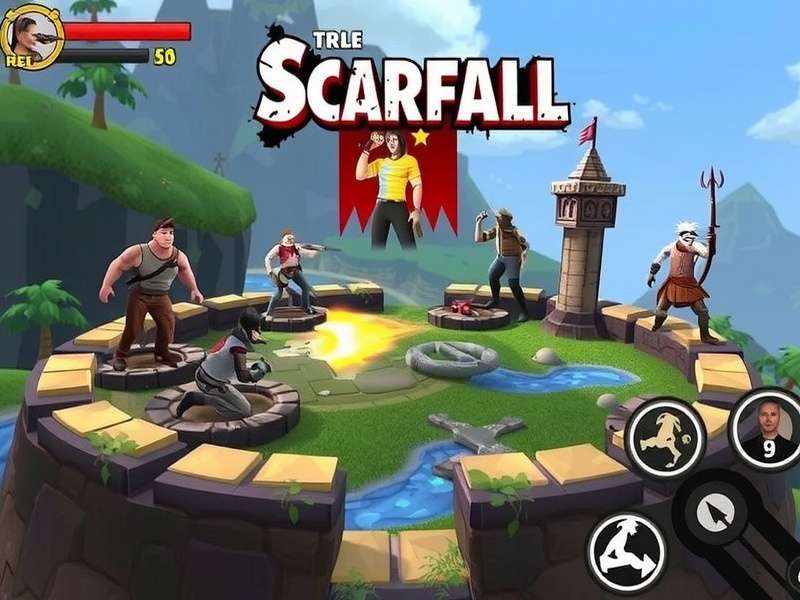 ScarFall The Royale Combat gameplay screenshot showing intense battle
