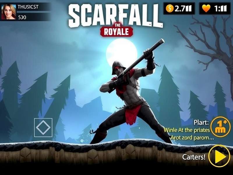 Scarfall The Royale Combat gameplay action on Android mobile device showing battle royale arena
