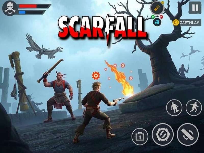 Scarfall The Royale Combat Android Gameplay Offline - Hero Banner showing intense battle royale action