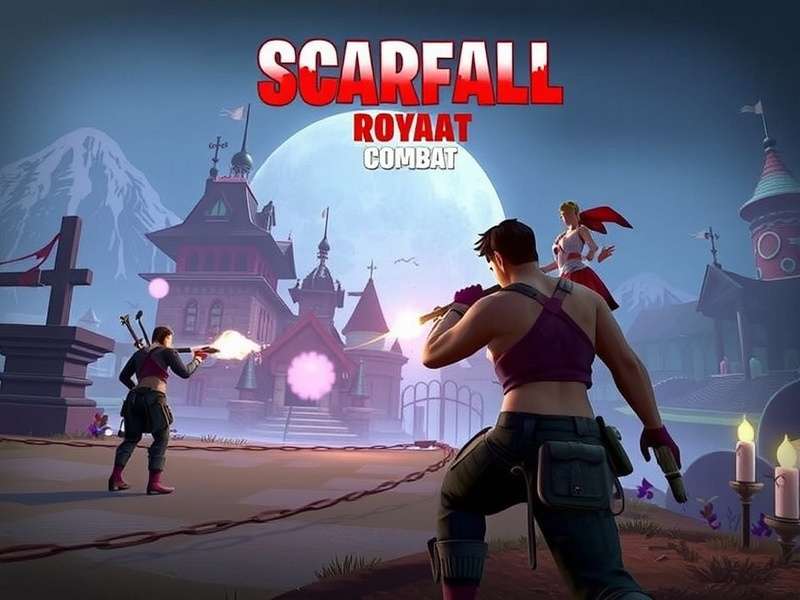 Scarfall The Royale Combat 2025 gameplay scene with characters and weapons