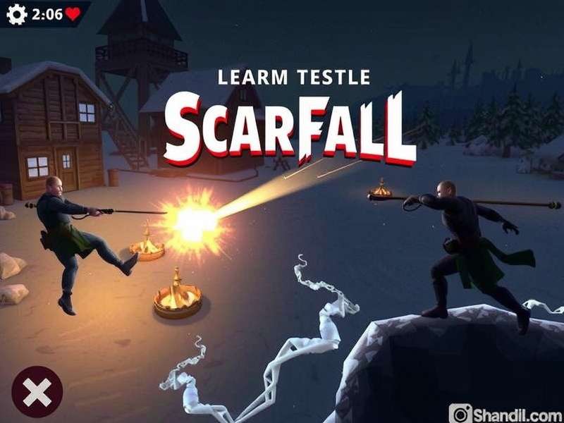 Scarfall The Royale Combat Android gameplay action scene with weapons and battle royale map