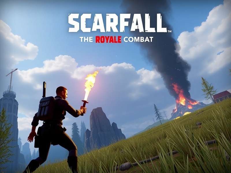 Scarfall The Royale Combat 2025 gameplay screenshot showing intense battle royale action
