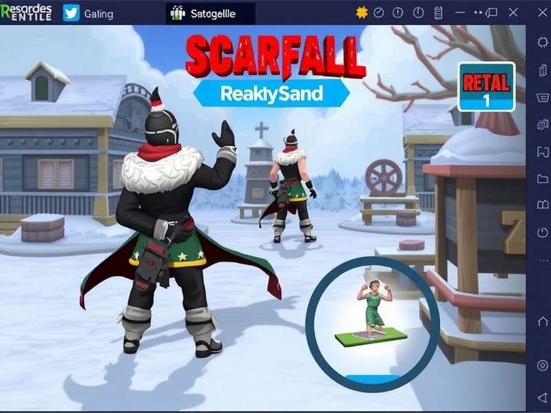 Scarfall The Royale Combat Android gameplay action screenshot with weapons and map