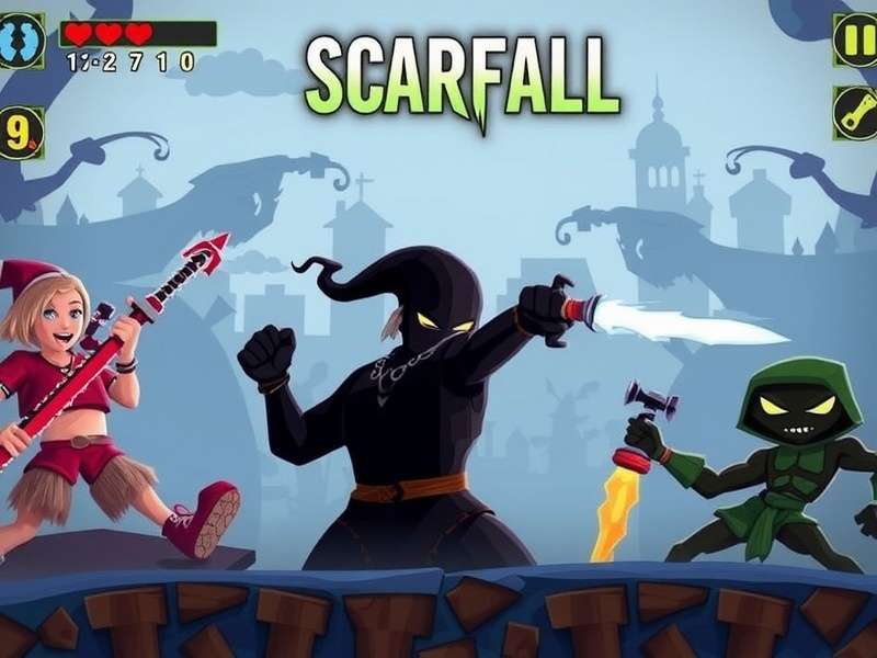 Scarfall The Royale Combat gameplay banner showing battle arena and Indian players